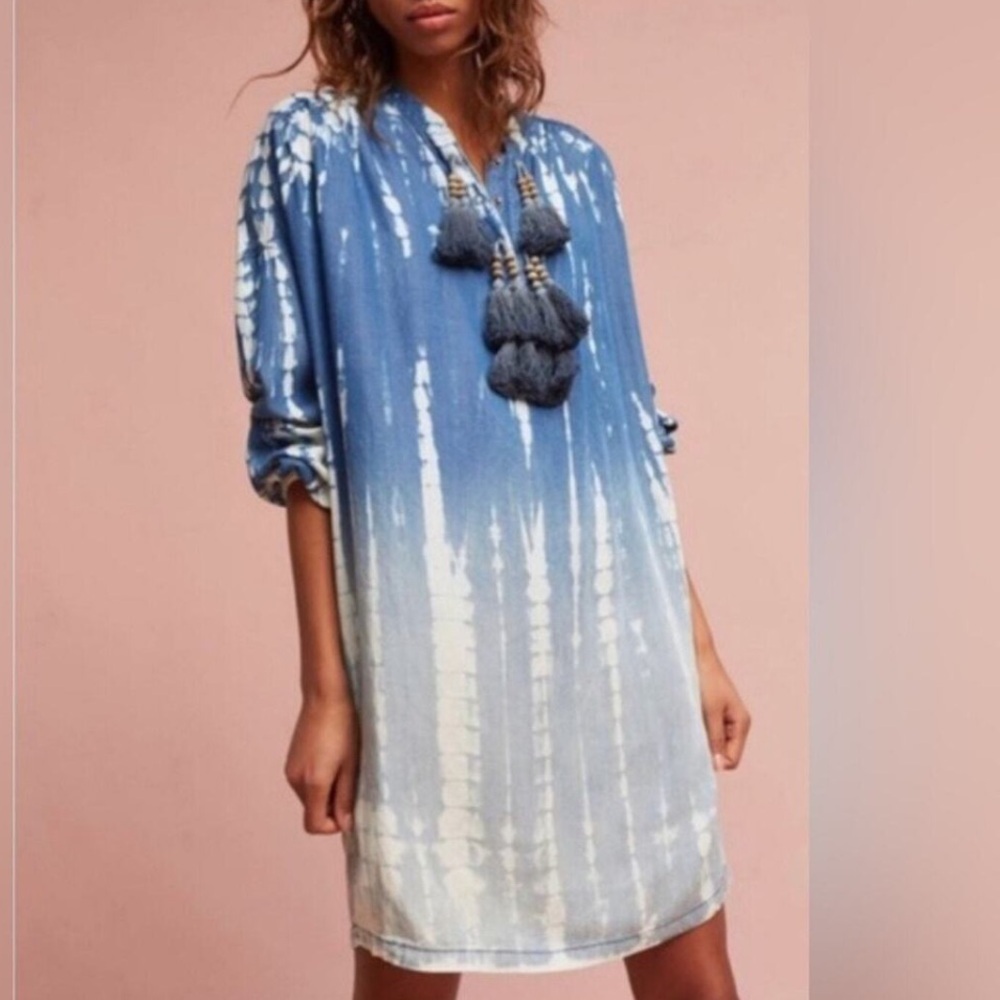 Anthropologie Tina Jo Tassel Tie Dye Dress
